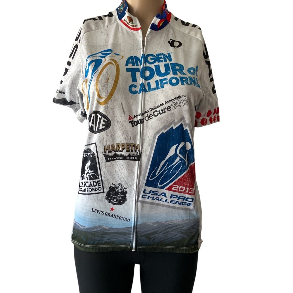 Pearl Izumi Amgen Tour Size S White Cycling Jersey